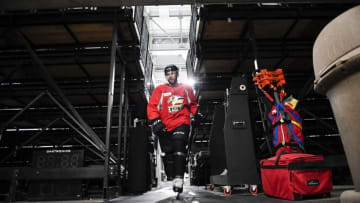 LOVELAND, CO - FEBRUARY 6: Colorado Eagles player Conor Timmins walks off the ice after practice on Wednesday, February 6, 2019. (Photo by AAron Ontiveroz/MediaNews Group/The Denver Post via Getty Images)