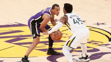 Avery Bradley, Los Angeles Lakers. Donovan Mitchell, Utah Jazz. (Photo by Chris Elise/NBAE via Getty Images)