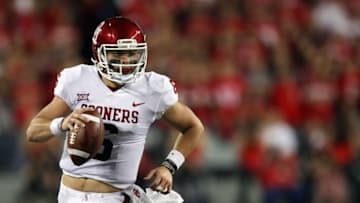 COLUMBUS, OH - SEPTEMBER 09: Baker Mayfield #6 of the Oklahoma Sooners runs with the ball during the first half against the Ohio State Buckeyes at Ohio Stadium on September 9, 2017 in Columbus, Ohio. (Photo by Gregory Shamus/Getty Images)