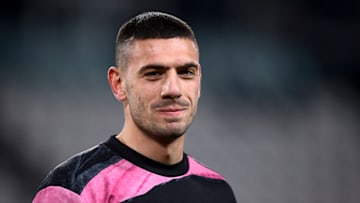 ALLIANZ STADIUM, TURIN, ITALY - 2021/03/06: Merih Demiral of Juventus FC smiles during warm up prior to the Serie A football match between Juventus FC and SS Lazio. Juventus FC won 3-1 over SS Lazio. (Photo by Nicolò Campo/LightRocket via Getty Images)