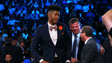 NEW YORK, NY - JUNE 22: Justin Patton walks to stage after being drafted 16th overall by the Chicago Bulls during the first round of the 2017 NBA Draft at Barclays Center on June 22, 2017 in New York City. NOTE TO USER: User expressly acknowledges and agrees that, by downloading and or using this photograph, User is consenting to the terms and conditions of the Getty Images License Agreement. (Photo by Mike Stobe/Getty Images)