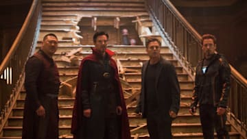 Marvel Studios' AVENGERS: INFINITY WARL to R: Wong (Benedict Wong), Doctor Strange/Stephen Strange (Benedict Cumberbatch), Bruce Banner/Hulk (Mark Ruffalo), Iron Man/Tony Stark (Robert Downey Jr.)Photo: Chuck Zlotnick©Marvel Studios 2018