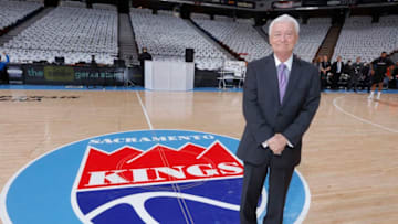 SACRAMENTO, CA - APRIL 9: Sacramento Kings broadcaster Jerry Reynolds poses for a photo in front othe Sacramento Kings logo prior to the game against the Oklahoma City Thunder on April 9, 2016 at Sleep Train Arena in Sacramento, California. NOTE TO USER: User expressly acknowledges and agrees that, by downloading and or using this photograph, User is consenting to the terms and conditions of the Getty Images Agreement. Mandatory Copyright Notice: Copyright 2016 NBAE (Photo by Rocky Widner/NBAE via Getty Images)