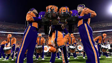 CLEMSON, SOUTH CAROLINA - NOVEMBER 17: The Clemson Tigers drum corps performs on the field following the Tigers' victory over the Duke Blue Devils at Clemson Memorial Stadium on November 17, 2018 in Clemson, South Carolina. (Photo by Mike Comer/Getty Images)