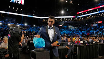 BROOKLYN, NY - JUNE 22: Malik Monk of the Charlotte Hornets is seen during the 2017 NBA Draft on June 22, 2017 at Barclays Center in Brooklyn, New York. NOTE TO USER: User expressly acknowledges and agrees that, by downloading and or using this photograph, User is consenting to the terms and conditions of the Getty Images License Agreement. Mandatory Copyright Notice: Copyright 2017 NBAE (Photo by Ashlee Espinal/NBAE via Getty Images)