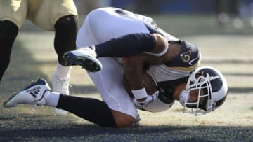 LOS ANGELES, CA - NOVEMBER 26: Josh Reynolds #83 of the Los Angeles Rams scores his first touchdown during the game against the New Orleans Saints at the Los Angeles Memorial Coliseum on November 26, 2017 in Los Angeles, California. (Photo by Sean M. Haffey/Getty Images)