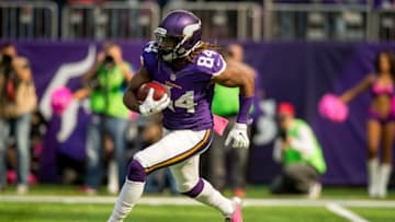 Oct 9, 2016; Minneapolis, MN, USA; Minnesota Vikings wide receiver Cordarrelle Patterson (84) returns a kickoff by the Houston Texans in the first quarter at U.S. Bank Stadium. The Vikings win 31-13. Mandatory Credit: Bruce Kluckhohn-USA TODAY Sports
