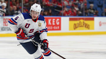 BUFFALO, NY - JANUARY 5: Quinn Hughes #6 of United States against Czech Republic during the Bronze Medal Game of the IIHF World Junior Championship at KeyBank Center on January 5, 2018 in Buffalo, New York. (Photo by Kevin Hoffman/Getty Images)