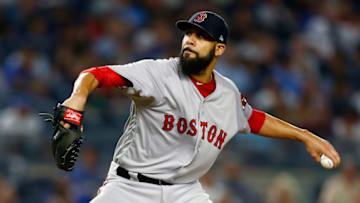 NEW YORK, NY - SEPTEMBER 19: David Price #24 of the Boston Red Sox pitches in the first inning against the New York Yankees at Yankee Stadium on September 19, 2018 in the Bronx borough of New York City. (Photo by Mike Stobe/Getty Images)