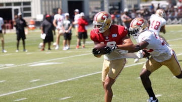 Dante Pettis #18 of the San Francisco 49ers (Photo by Michael Zagaris/San Francisco 49ers/Getty Images)
