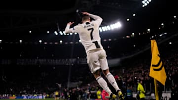 ALLIANZ STADIUM, TORINO, ITALY - 2019/03/12: Cristiano Ronaldo of Juventus FC celebrate after scoring a goal during the UEFA Champions League Round of 16 Second Leg match between Juventus Fc and Club Atletico de Madrid. Juventus Fc wins 3-0 over Club Atletico de Madrid. Aggregate result was 3-2 for Juventus Fc. (Photo by Marco Canoniero/LightRocket via Getty Images)
