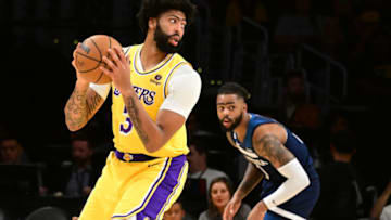 Anthony Davis, D'Angelo Russell, Minnesota Timberwolves Mandatory Credit: Richard Mackson-USA TODAY Sports
