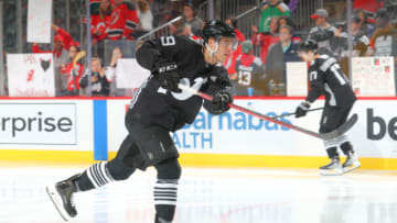 Janne Kuokkanen #59 of the New Jersey Devils. (Photo by Rich Graessle/Getty Images)