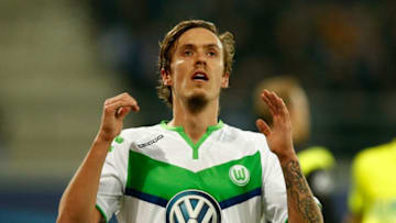 GENT, BELGIUM - FEBRUARY 17: Max Kruse of Wolfsburg reacts after a missed chance on goal during the UEFA Champions League round of 16, first leg match between KAA Gent and VfL Wolfsburg at Ghelamco Arena on February 17, 2016 in Gent, Belgium. (Photo by Dean Mouhtaropoulos/Getty Images)