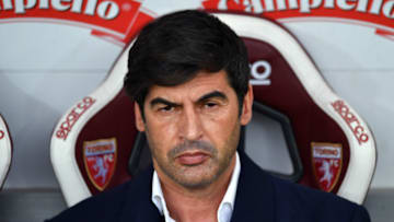 TURIN, ITALY - APRIL 18: Paulo Fonseca, Head Coach of Roma looks on prior to the Serie A match between Torino FC and AS Roma at Stadio Olimpico di Torino on April 18, 2021 in Turin, Italy. Sporting stadiums around Italy remain under strict restrictions due to the Coronavirus Pandemic as Government social distancing laws prohibit fans inside venues resulting in games being played behind closed doors. (Photo by Valerio Pennicino/Getty Images)