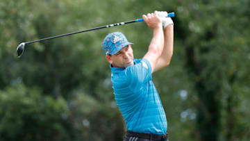 JERSEY CITY, NEW JERSEY - AUGUST 19: Sergio Garcia of Spain plays his shot from the 16th tee during the first round of THE NORTHERN TRUST, the first event of the FedExCup Playoffs, at Liberty National Golf Club on August 19, 2021 in Jersey City, New Jersey. (Photo by Sarah Stier/Getty Images)