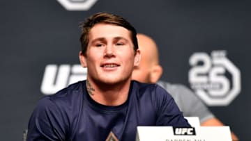 LOS ANGELES, CA - AUGUST 03: Darren Till interacts with the media during the UFC press conference inside the Orpheum Theater on August 3, 2018 in Los Angeles, California. (Photo by Jeff Bottari/Zuffa LLC/Zuffa LLC via Getty Images)