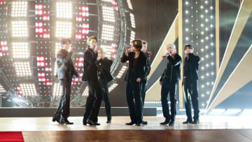 LOS ANGELES, CALIFORNIA - MAY 23: (EDITORIAL USE ONLY, NO BOOK COVERS) (L-R) In this image released on May 23, Jungkook, Jin, Jimin, V, RM, J-Hope, and Suga of BTS perform for the 2021 Billboard Music Awards, broadcast on May 23, 2021 at Microsoft Theater in Los Angeles, California. (Photo by Billboard Music Awards 2021 via Getty Images)