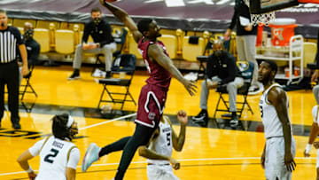 Former South Carolina basketball forward Keyshawn Bryant goes up for a dunk against Missouri. Bryant now plays for the University of South Florida. Mandatory Credit: Jay Biggerstaff-USA TODAY Sports