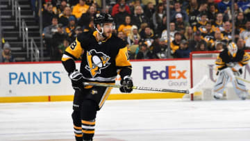 PITTSBURGH, PA - NOVEMBER 27: Alex Galchenyuk #18 of the Pittsburgh Penguins skates against the Vancouver Canucks at PPG PAINTS Arena on November 27, 2019 in Pittsburgh, Pennsylvania. (Photo by Joe Sargent/NHLI via Getty Images)