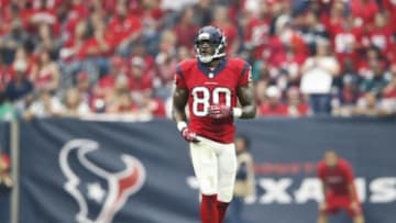 Nov 2, 2014; Houston, TX, USA; Houston Texans wide receiver Andre Johnson (80) during the game against the Philadelphia Eagles at NRG Stadium. Mandatory Credit: Kevin Jairaj-USA TODAY Sports