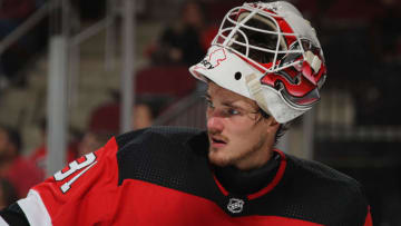 Gilles Senn #31 of the New Jersey Devils (Photo by Bruce Bennett/Getty Images)