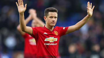 LEICESTER, ENGLAND - FEBRUARY 03: Ander Herrera of Manchester United celebrates victory following the Premier League match between Leicester City and Manchester United at The King Power Stadium on February 3, 2019 in Leicester, United Kingdom. (Photo by Catherine Ivill/Getty Images)