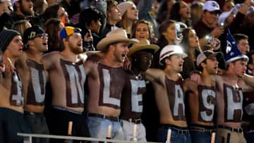 STARKVILLE, MS - NOVEMBER 11: Mississippi State Bulldogs fans cheer during the second half of an NCAA football game against the Alabama Crimson Tide at Davis Wade Stadium on November 11, 2017 in Starkville, Mississippi. (Photo by Butch Dill/Getty Images)