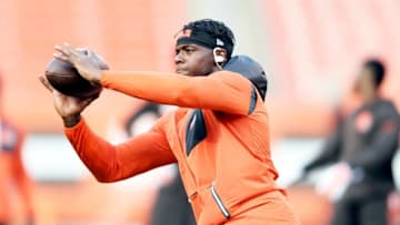 Sep 1, 2016; Cleveland, OH, USA; Cleveland Browns wide receiver Josh Gordon (12) warms up before the game between the Cleveland Browns and the Chicago Bears at FirstEnergy Stadium. Mandatory Credit: Ken Blaze-USA TODAY Sports