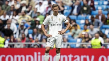 MADRID, SPAIN - MAY 19: Marcos Llorente of Real Madrid during the La Liga Santander match between Real Madrid v Real Betis Sevilla at the Santiago Bernabeu on May 19, 2019 in Madrid Spain (Photo by David S. Bustamante/Soccrates/Getty Images)