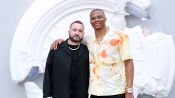 Stylist Kim Jones, OKC Thunder star Russell Westbrook pose after Dior Homme Menswear Spring Summer 2020 show at Paris Fashion Week (Photo by Bertrand Rindoff Petroff/Getty Images)