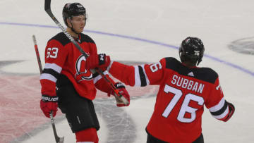 New Jersey Devils left wing Jesper Bratt (63): (Ed Mulholland-USA TODAY Sports)