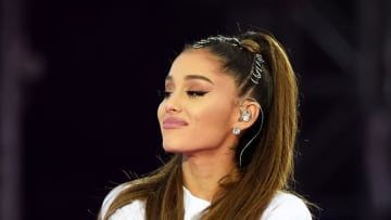 MANCHESTER, ENGLAND - JUNE 04: NO SALES, free for editorial use. In this handout provided by 'One Love Manchester' benefit concert Ariana Grande performs on stage on June 4, 2017 in Manchester, England. Donate at www.redcross.org.uk/love (Photo by Getty Images/Dave Hogan for One Love Manchester)