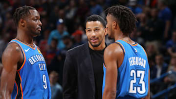 OKC Thunder guard Andre Roberson in street clothes (Photo by Zach Beeker/NBAE via Getty Images)