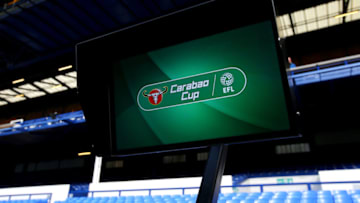 LIVERPOOL, ENGLAND - AUGUST 29: Carabao Cup VAR (Video assistant referee) display screen seen ahead of the Carabao Cup Second Round match between Everton and Rotherham United at Goodison Park on August 29, 2018 in Liverpool, England. (Photo by Alex Livesey/Getty Images)