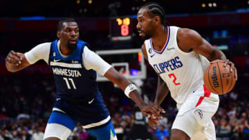 Naz Reid, Kawhi Leonard, Minnesota Timberwolves Mandatory Credit: Gary A. Vasquez-USA TODAY Sports