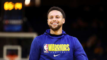SAN FRANCISCO, CALIFORNIA - MARCH 05: Stephen Curry #30 of the Golden State Warriors warms up before their game against the Toronto Raptors at Chase Center on March 05, 2020 in San Francisco, California. NOTE TO USER: User expressly acknowledges and agrees that, by downloading and or using this photograph, User is consenting to the terms and conditions of the Getty Images License Agreement. (Photo by Ezra Shaw/Getty Images)