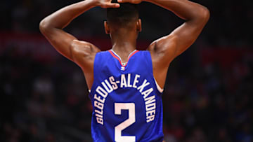 LOS ANGELES, CA - OCTOBER 21: Los Angeles Clippers Guard Shai Gilgeous-Alexander (2) looks on during a NBA game between the Houston Rockets and the Los Angeles Clippers on October 21, 2018 at STAPLES Center in Los Angeles, CA. (Photo by Brian Rothmuller/Icon Sportswire via Getty Images)