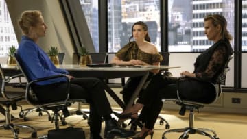 THE BOLD TYPE - "Final Push" - When Kat begins to doubt herself on the eve of her election, an unexpected person gives her the reassurance she needs. Jane and Jacqueline are confident about their workplace harassment investigation and decide to take action. Sutton coaches Carly through a difficult situation at school. This episode of "The Bold Type" airs June 4 (8:00-9:01 p.m. EDT) on Freeform. (Freeform/Philippe Bosse)LAILA ROBINS, KATIE STEVENS, MELORA HARDIN