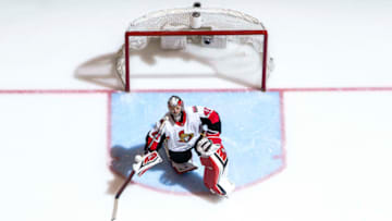 TORONTO, ON - FEBRUARY 6: Craig Anderson #41 of the Ottawa Senators stretches in net agains the Toronto Maple Leafs during the third period at the Scotiabank Arena on February 6, 2019 in Toronto, Ontario, Canada. (Photo by Mark Blinch/NHLI via Getty Images)