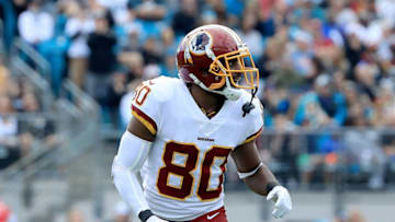 JACKSONVILLE, FLORIDA - DECEMBER 16: Jamison Crowder #80 of the Washington Redskins lines up during the game against the Jacksonville Jaguars at TIAA Bank Field on December 16, 2018 in Jacksonville, Florida. (Photo by Sam Greenwood/Getty Images)