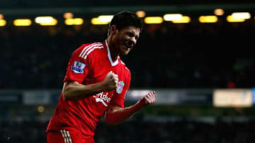 BLACKBURN, UNITED KINGDOM - DECEMBER 06: Xabi Alonso of Liverpool celebrates scoring the first goal during the Barclays Premier League match between Blackburn Rovers and Liverpool at Ewood Park on December 6, 2008 in Blackburn, England. (Photo by Clive Brunskill/Getty Images)