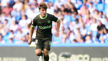 SAN SEBASTIAN, SPAIN - AUGUST 12: Pablo Torre of Girona FC in action during the LaLiga EA Sports match between Real Sociedad and Girona FC at Reale Arena on August 12, 2023 in San Sebastian, Spain. (Photo by Juan Manuel Serrano Arce/Getty Images)