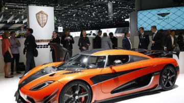 GENEVA, SWITZERLAND - MARCH 02: A Koenigsegg one of 1 supercar is displayed during the second press day of the 86th Geneva International Motor Show on March 2, 2016 in Geneva, Switzerland. The 86th International Motor Show which runs from March 3 to 13, 2016 will present novelties in the car industry. (Photo by Chesnot/Getty Images)