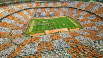 Fans checker the Neyland Stadium as players run the "Power T" before the game against Florida on Saturday, Oct. 4, 2014 in Knoxville, Tenn.1005 Kcsp Utfl0933 Al
