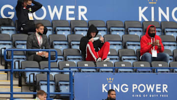 James Maddison and Wes Morgan of Leicester City (Photo by Alex Pantling/Getty Images)
