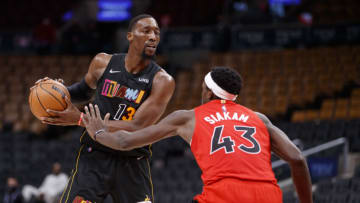 TORONTO, ON - FEBRUARY 01: Bam Adebayo #13 of the Miami Heat is defended by Pascal Siakam #43 of the Toronto Raptors (Photo by Cole Burston/Getty Images)