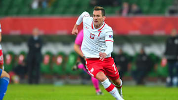 WROCLAW, POLAND - OCTOBER 14: Arkadiusz Milik of Poland in action during the UEFA Nations League group stage match between Poland and Bosnia-Herzegovina at Stadion Miejski on October 14, 2020 in Wroclaw, Poland. (Photo by Pawel Andrachiewicz/PressFocus/MB Media/Getty Images)