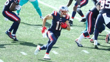 FOXBOROUGH, MASSACHUSETTS - SEPTEMBER 13: Julian Edelman #11 of the New England Patriots runs with the ball during the second half against the Miami Dolphins at Gillette Stadium on September 13, 2020 in Foxborough, Massachusetts. (Photo by Maddie Meyer/Getty Images)