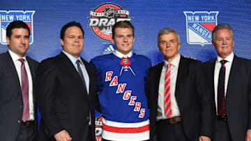CHICAGO, IL - JUNE 23: The New York Rangers select center Lias Andersson with the 7th pick in the first round of the 2017 NHL Draft on June 23, 2017, at the United Center, in Chicago, IL. (Photo by Patrick Gorski/Icon Sportswire via Getty Images)